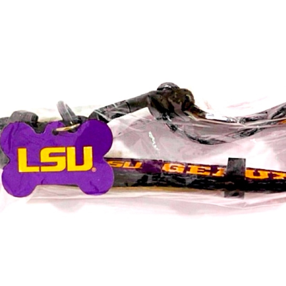 NWT LSU Tigers Adjustable Dog Collar & Tag Set ~ LSU Pet ID Plate